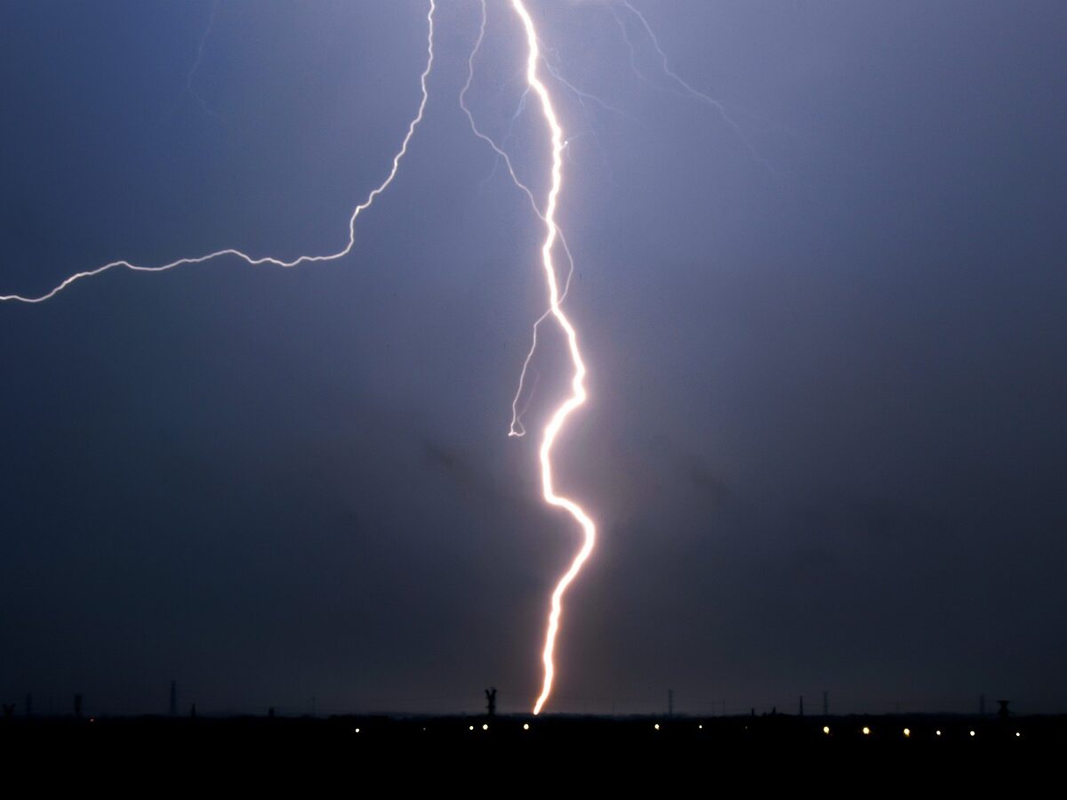 lightning on solar panels