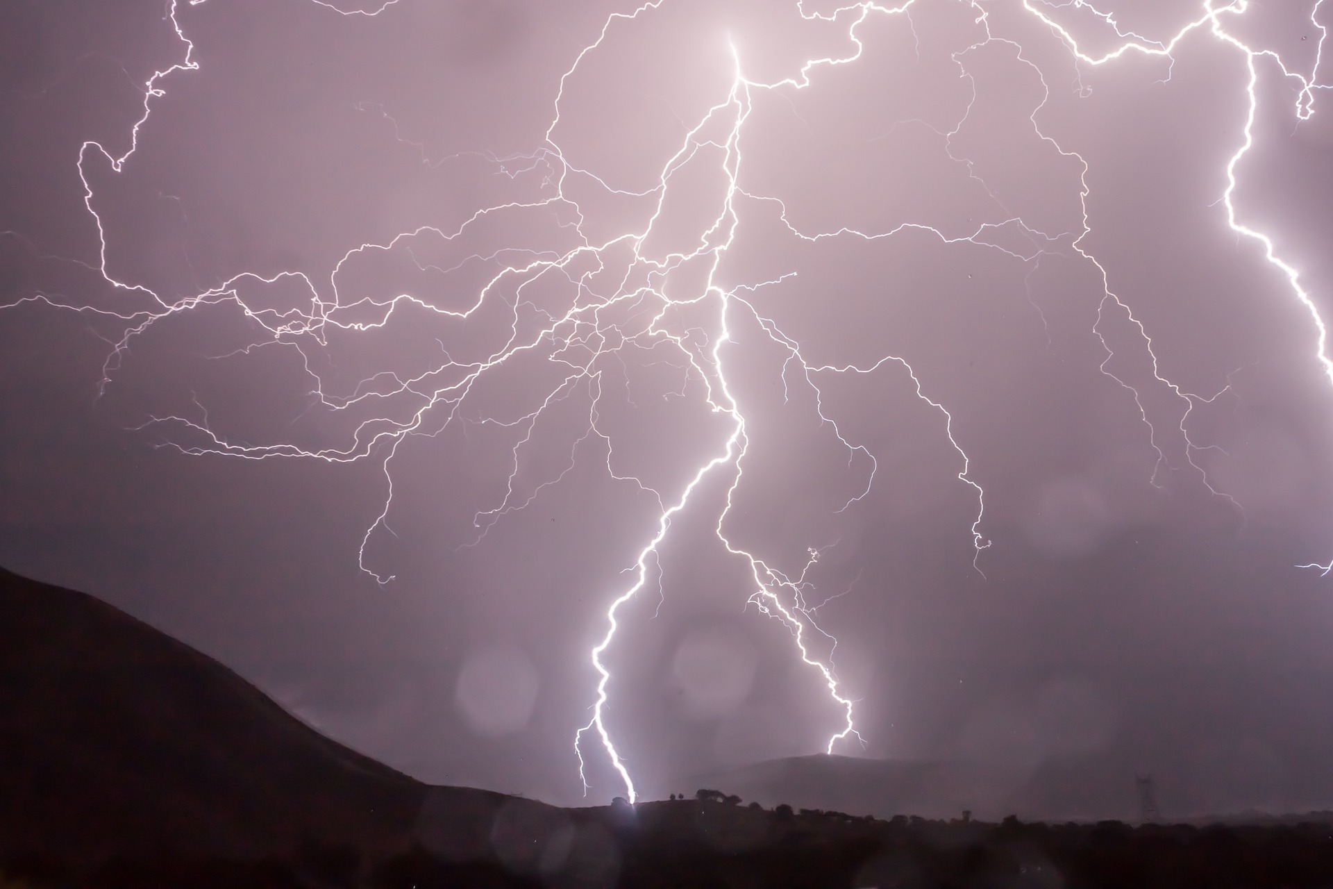 lightning on solar panels